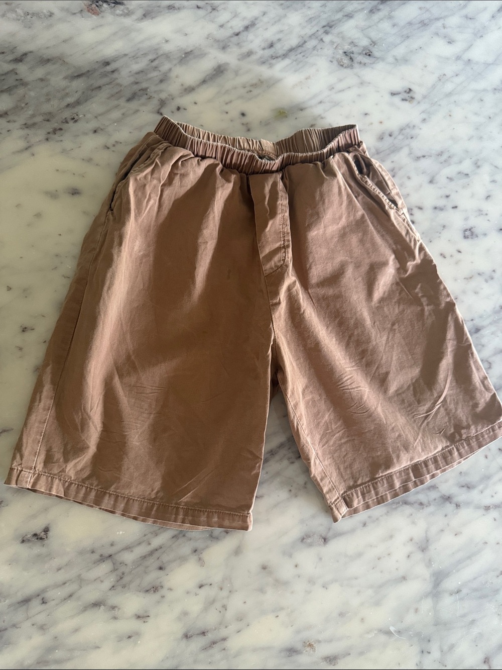 Boy’s Casual Elastic Waist Brown Shorts